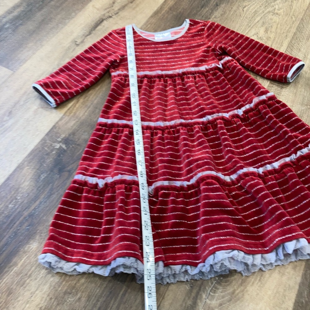 Hanna Andersson Red Velvet Dress Christmas Holiday Party Outfit Sparkle 4T - Picture 5 of 11